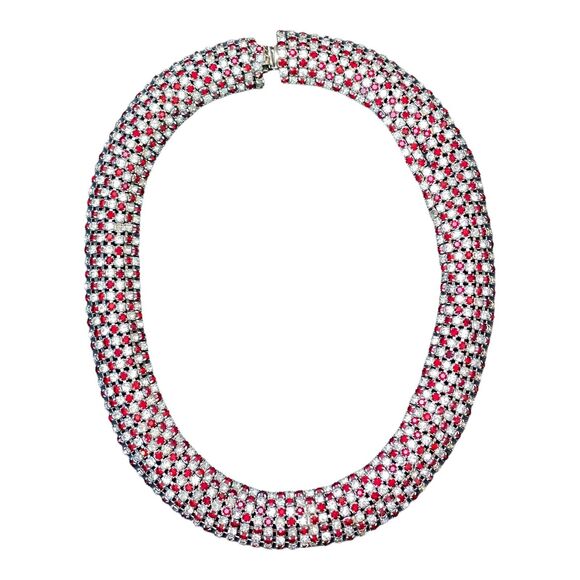 Vintage Alice Caviness Signed Crystal Rhinestone Collar Necklace